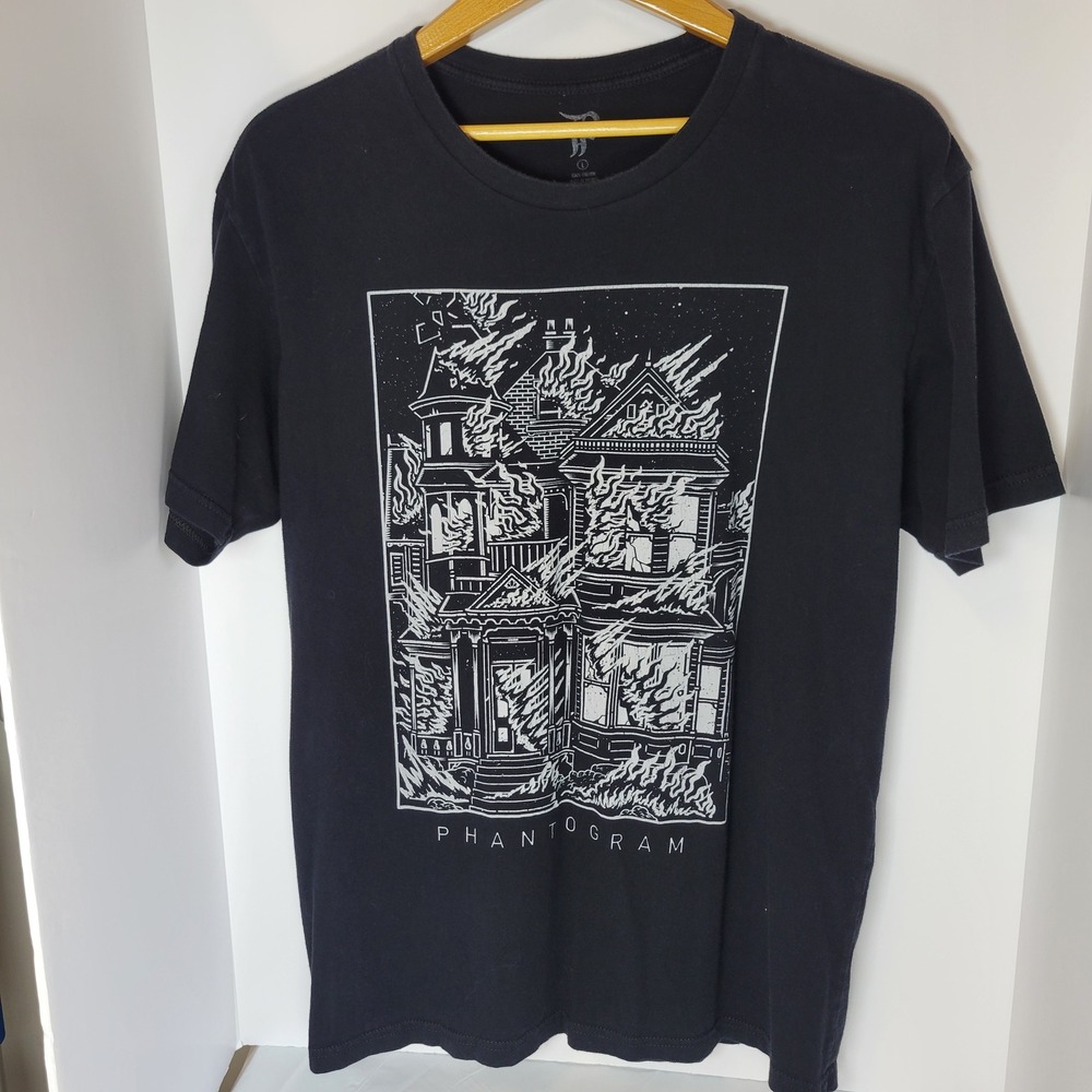 Phantogram 2016 Tour Shirt Mens Large Black Burning House Graphic Band Tee